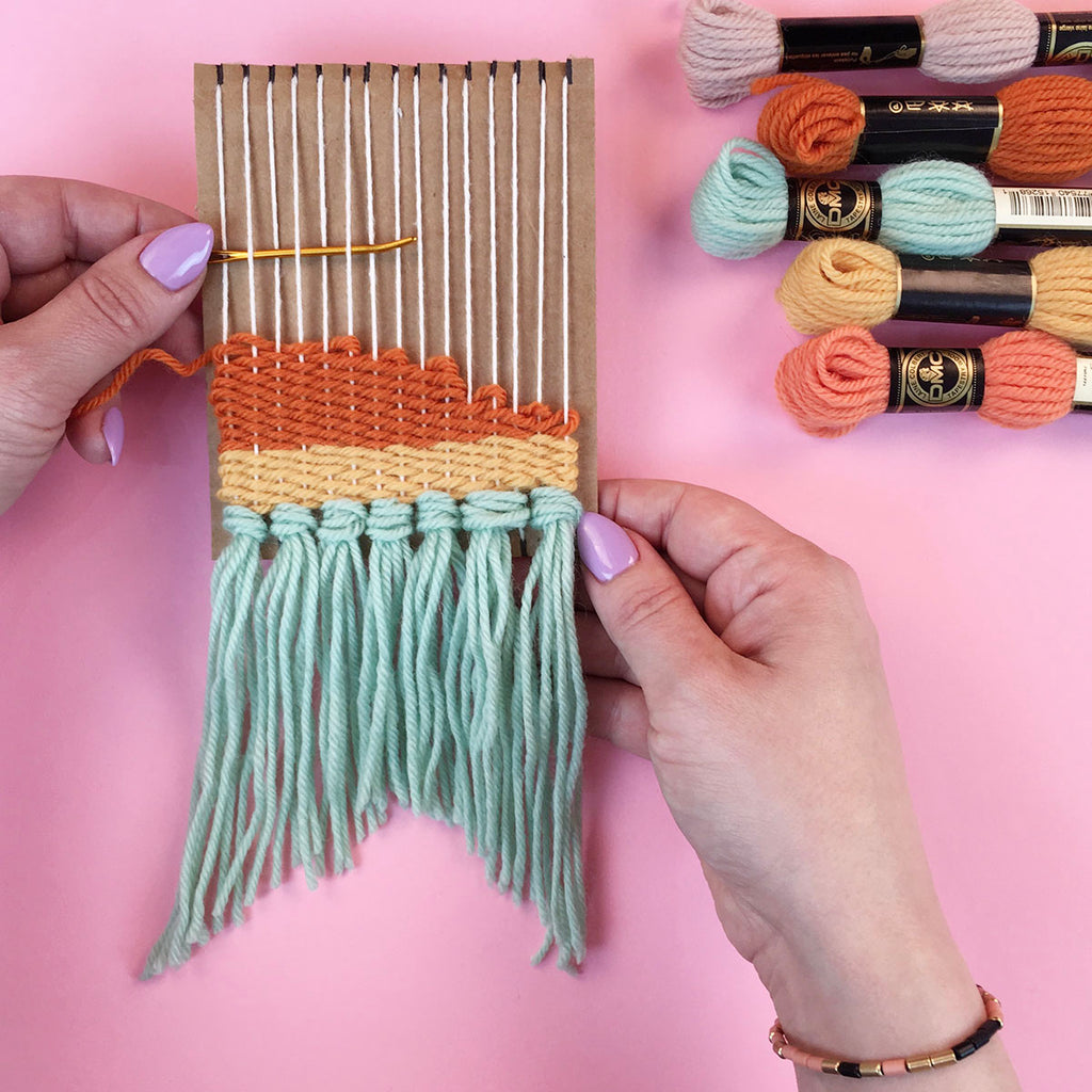 Weaving Ideas for Kids: Yarn Weaving on a Cardboard Loom