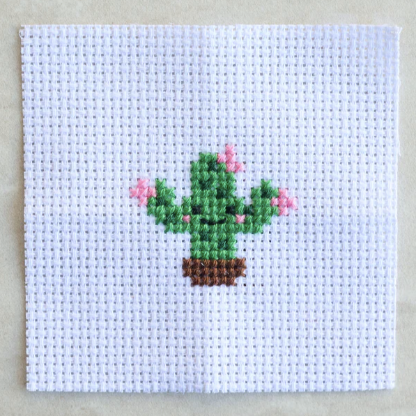 Kawaii Cactus Mini Cross Stitch Kit In A Matchbox – Brooklyn Craft Company