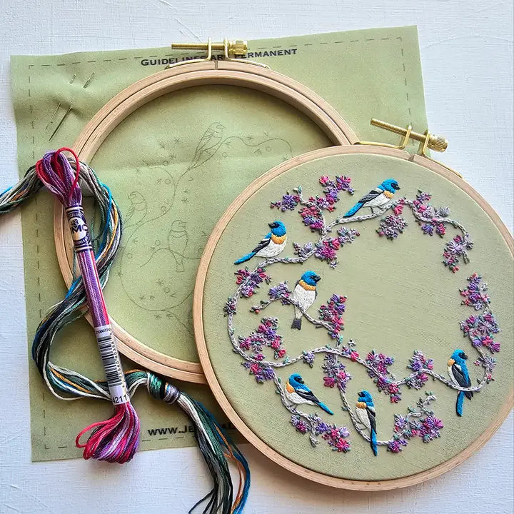 Birds & Blooms Embroidery Kit Kit Jessica Long Embroidery