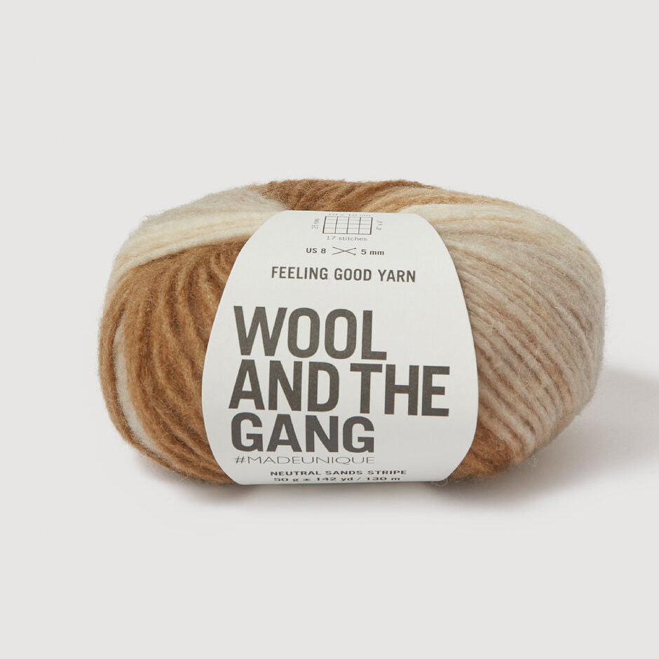 Wool and the Gang Feeling Good Stripe Yarn Wool and the Gang Neutral Sands Stripe