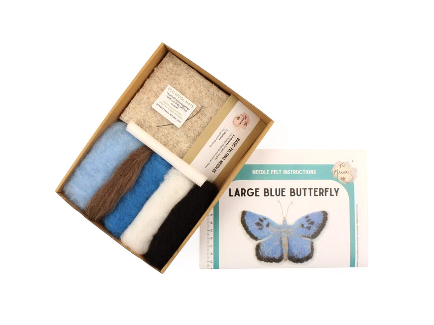 Large Blue Butterfly Needle Felt Kit Kit The Makers