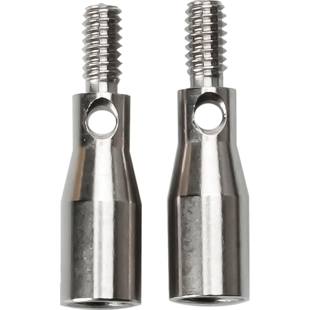 Two stainless steel interchangeable knitting needle adapters