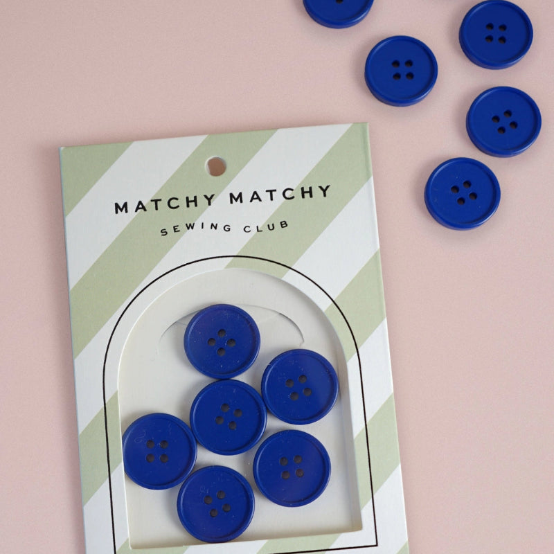 Cobalt Retro Buttons Buttons Matchy Matchy Sewing Club