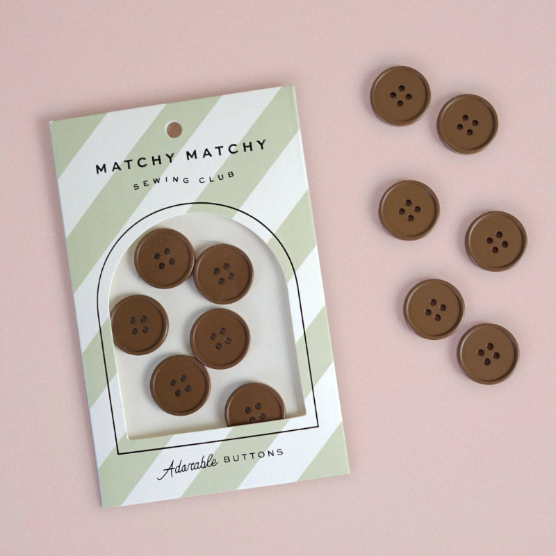 Cocoa Retro Buttons Buttons Matchy Matchy Sewing Club