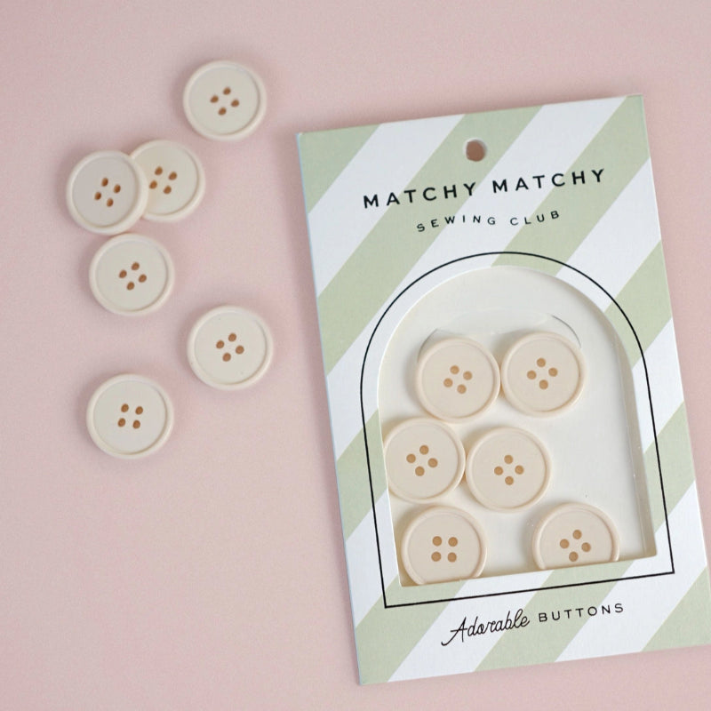 Cream Puff Retro Buttons Buttons Matchy Matchy Sewing Club