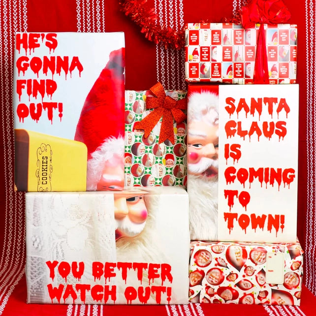 Creepy Santa Mixed Gift Wrapping Paper Set