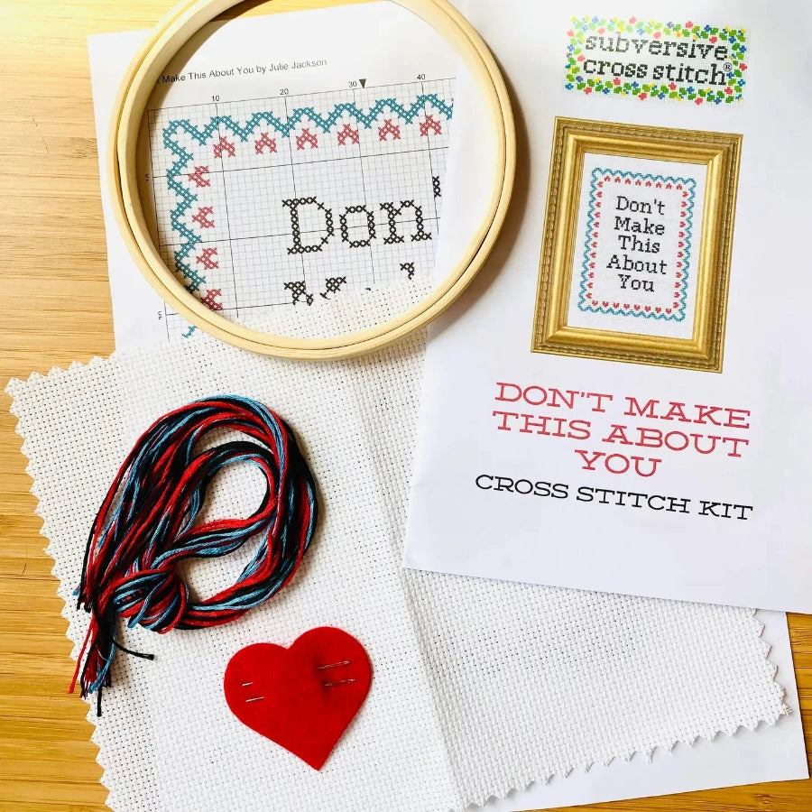 Here the Fuck We Go Cross Stitch Kit Kit Subversive Cross Stitch