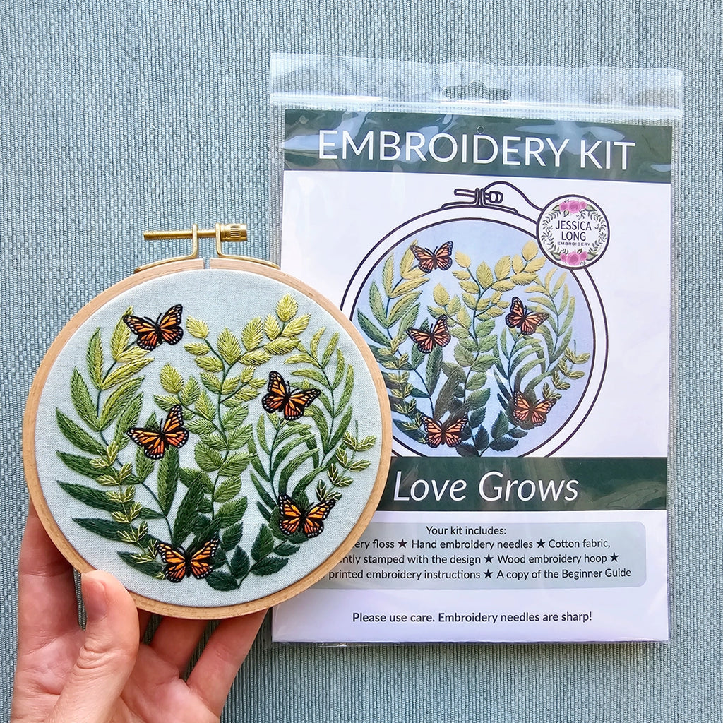 "Love Grows" Landscape Embroidery Kit Jessica Long Embroidery