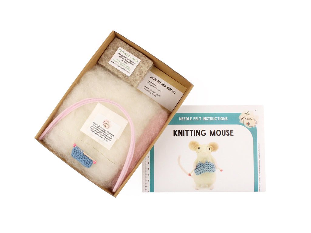 Knitting Mouse Needle Felt Kit Kit The Makers