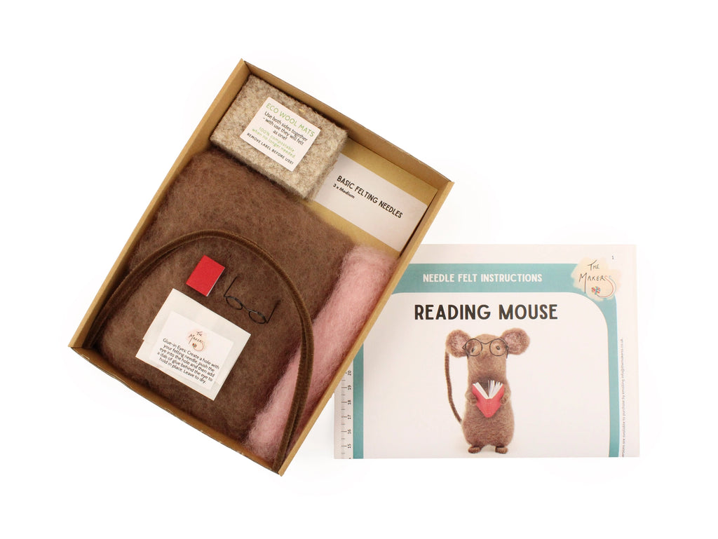 Reading Mouse Needle Felt Kit Kit The Makers