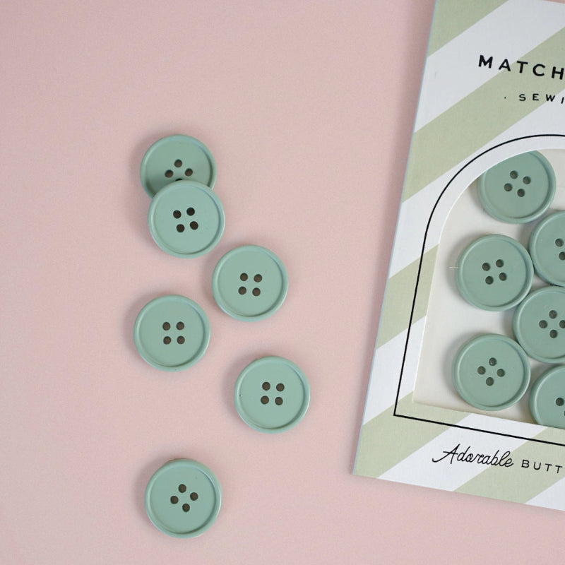 Sage Retro Buttons Buttons Matchy Matchy Sewing Club