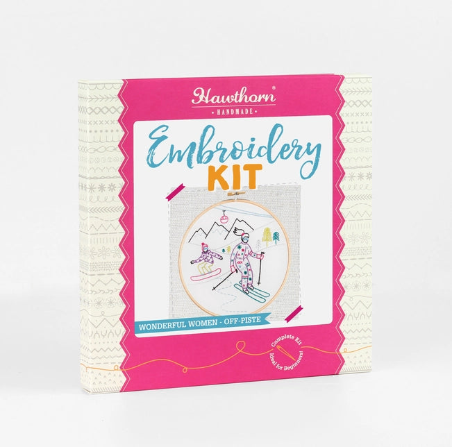 Stitching Wonderful Women Embroidery Kit - Skiing Kit Hawthorn Handmade