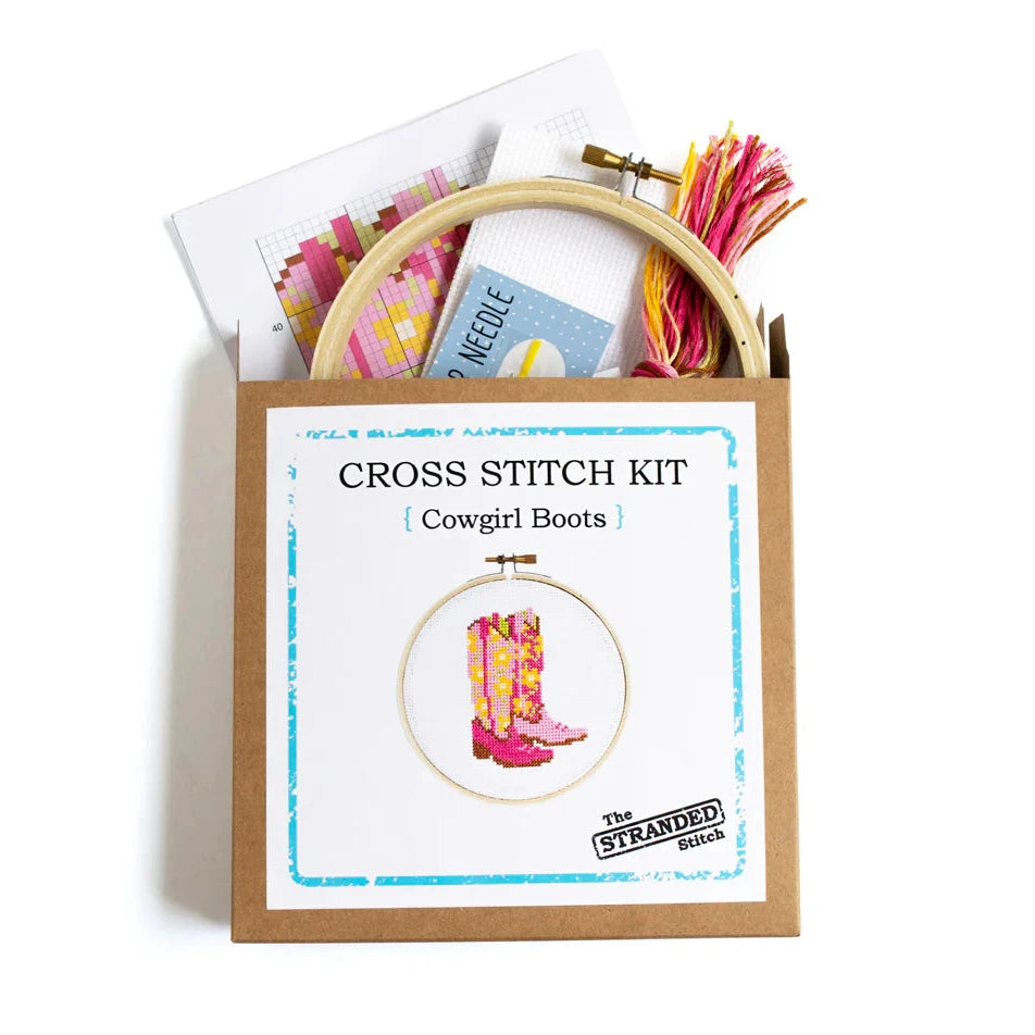 Cowgirl Boots Cross Stitch Kit Kit The Stranded Stitch