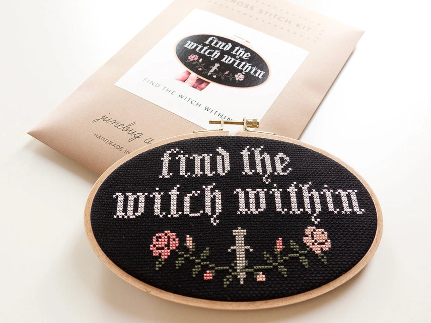 Find the Witch Within Cross Stitch Kit Needlework Junebug and Darlin