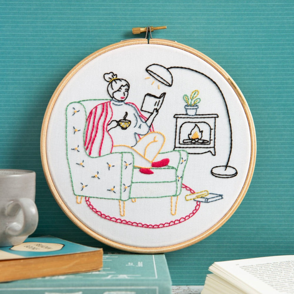 Hand Embroidery : Books lover Embroidery pattern