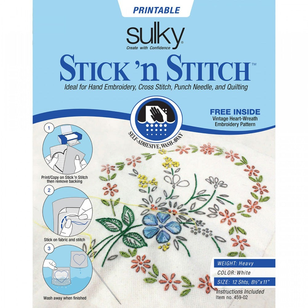 STICK AND STITCH Washaway Embroidery Stabilizer Wildflower Designs