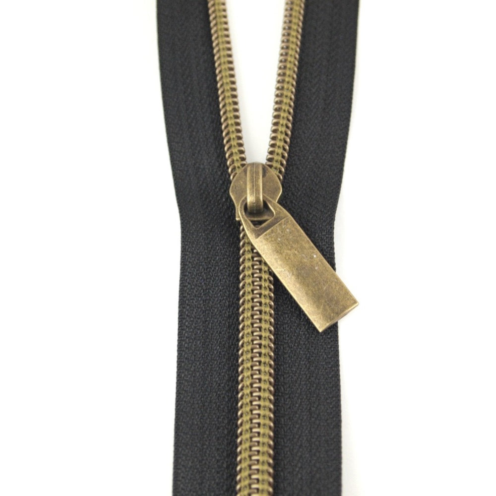 Black #5 Nylon Coil Zipper: 3 yds with 9 pulls – Brooklyn Craft