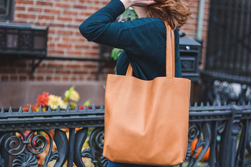 Shopping leather tote