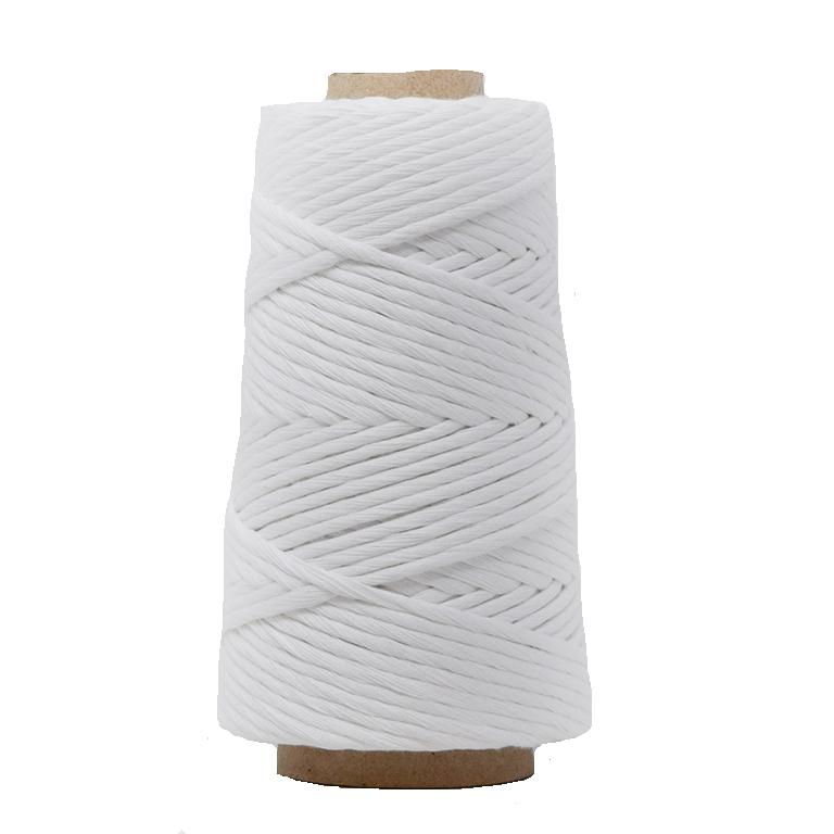 Macrame Cotton Cord 4mm x 547yds, ZUEXT Natural Handmade Beige White  Braided Cords 4 Strands Knitted Rope String for Craft Wall Hanging Weaving