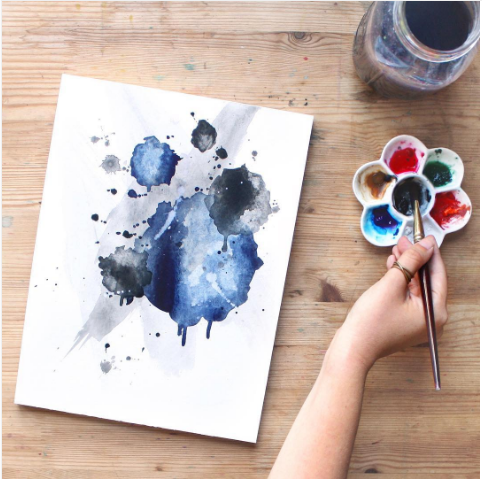 Modern Abstract Watercolor Painting